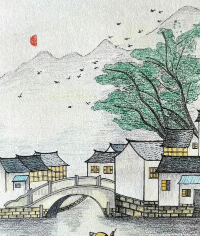 彩铅画风景 - 图画吧TUHUABA