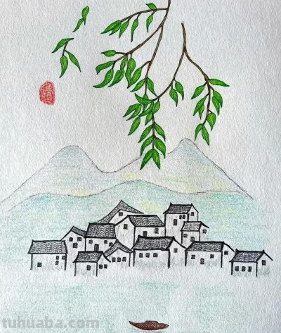 彩铅画风景 - 图画吧TUHUABA