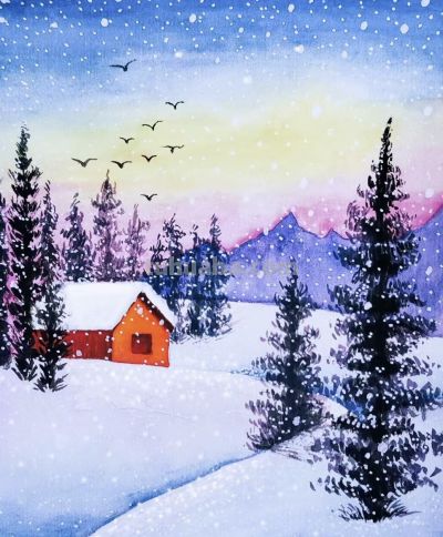 彩铅画：雪季🌨️ - 图画吧TUHUABA