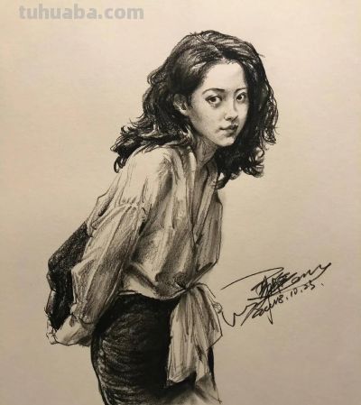 顶尖美术学院保送生夏理佳人物肖像素描速写作品欣赏 - 顶尖美术学院保送生夏理佳人物肖像素描速写作品欣赏 - 图画吧TUHUABA