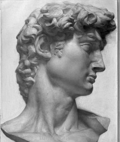 非常细腻真实的大卫石膏像素描，质感太写实，不是照片也不是AI - 图画吧TUHUABA