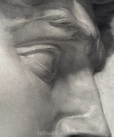 非常细腻真实的大卫石膏像素描，质感太写实，不是照片也不是AI - 图画吧TUHUABA