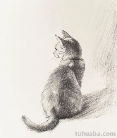 素描速写 猫咪 - 图画吧TUHUABA