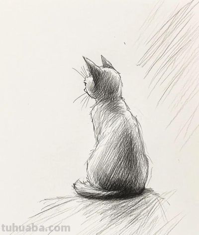 素描速写 猫咪 - 图画吧TUHUABA