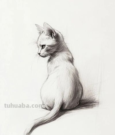 素描速写 猫咪 - 图画吧TUHUABA