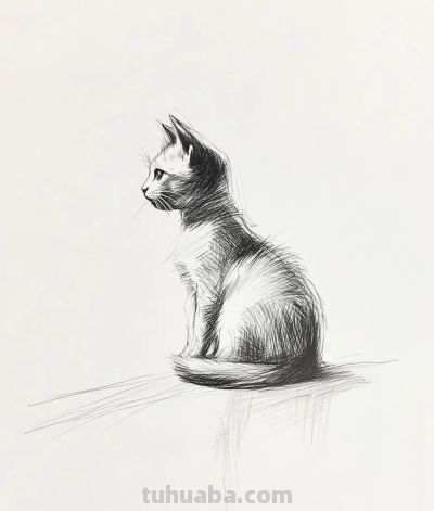 素描速写 猫咪 - 图画吧TUHUABA