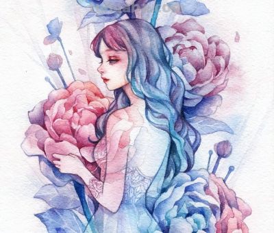 水彩人物 - 图画吧TUHUABA