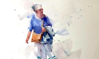 溢彩之美｜水彩画名家尤德斯人物速写作品欣赏 - 图画吧TUHUABA