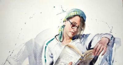 溢彩之美｜水彩画名家尤德斯人物速写作品欣赏 - 图画吧TUHUABA