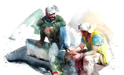 溢彩之美｜水彩画名家尤德斯人物速写作品欣赏 - 图画吧TUHUABA