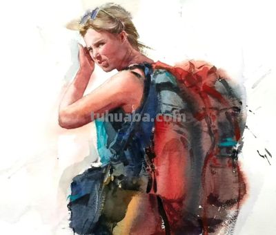 溢彩之美｜水彩画名家尤德斯人物速写作品欣赏 - 图画吧TUHUABA