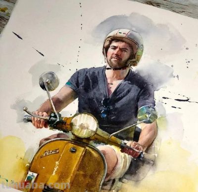 溢彩之美｜水彩画名家尤德斯人物速写作品欣赏 - 图画吧TUHUABA