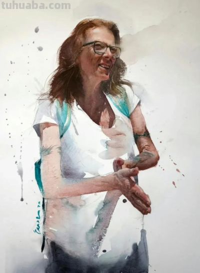 溢彩之美｜水彩画名家尤德斯人物速写作品欣赏 - 图画吧TUHUABA