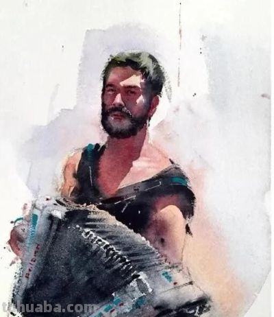 溢彩之美｜水彩画名家尤德斯人物速写作品欣赏 - 图画吧TUHUABA