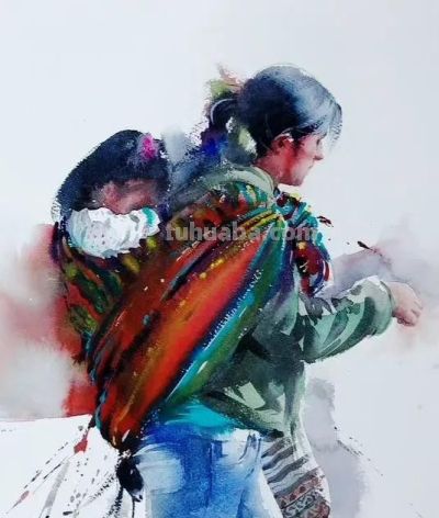 溢彩之美｜水彩画名家尤德斯人物速写作品欣赏 - 图画吧TUHUABA