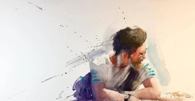 溢彩之美｜水彩画名家尤德斯人物速写作品欣赏 - 图画吧TUHUABA