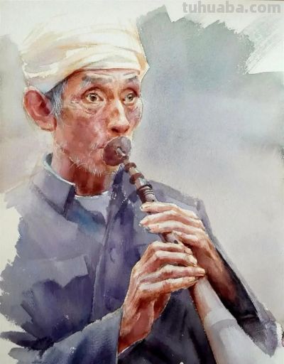 艺术学院画家｜冯卫军水彩画人物作品欣赏 - 图画吧TUHUABA