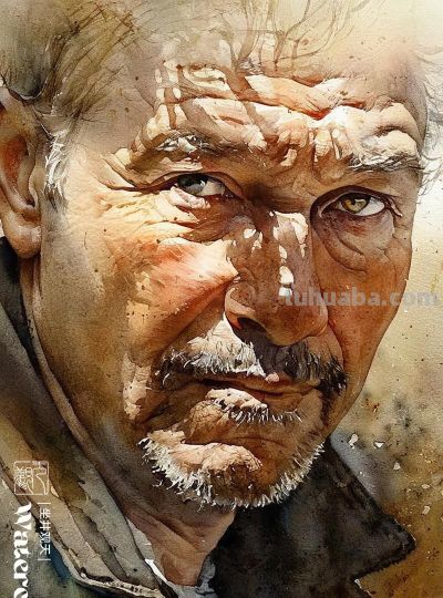 水彩人物肖像 - 图画吧TUHUABA