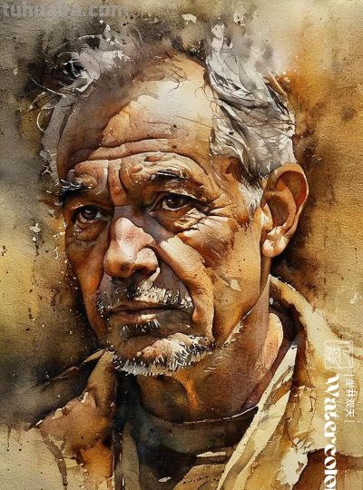 水彩人物肖像 - 图画吧TUHUABA