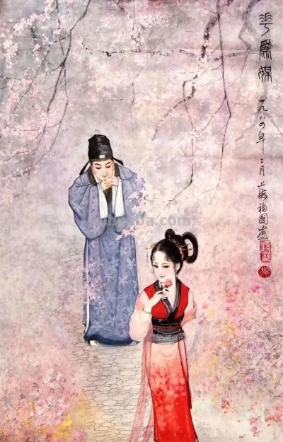 一组仕女水彩画，娇媚自然，精致华美！ - 图画吧TUHUABA