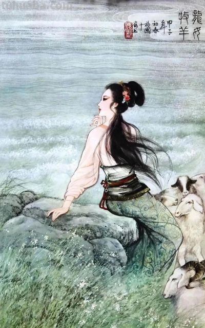 一组仕女水彩画，娇媚自然，精致华美！ - 图画吧TUHUABA