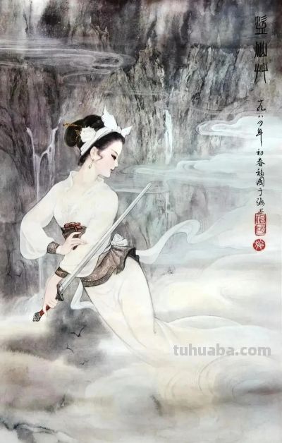 一组仕女水彩画，娇媚自然，精致华美！ - 图画吧TUHUABA