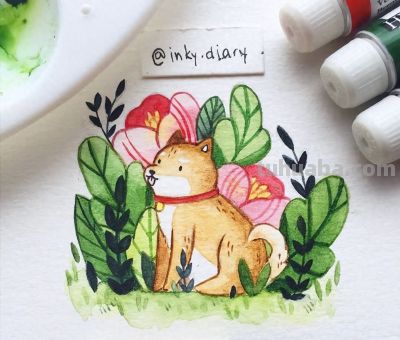 颜色清新亮丽，水彩世界中的动物小可爱们！ - 图画吧TUHUABA