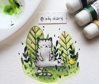 颜色清新亮丽，水彩世界中的动物小可爱们！ - 图画吧TUHUABA