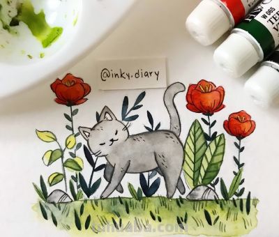 颜色清新亮丽，水彩世界中的动物小可爱们！ - 图画吧TUHUABA