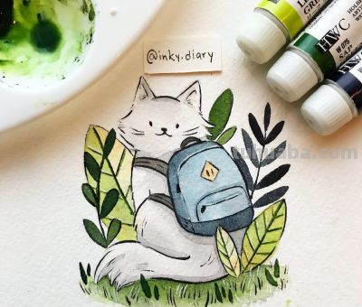 颜色清新亮丽，水彩世界中的动物小可爱们！ - 图画吧TUHUABA