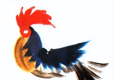韩美林动物画法：怎样画鸡 - 图画吧TUHUABA