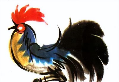 韩美林动物画法：怎样画鸡 - 图画吧TUHUABA