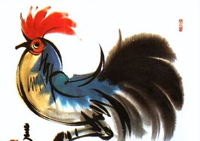 韩美林动物画法：怎样画鸡 - 图画吧TUHUABA