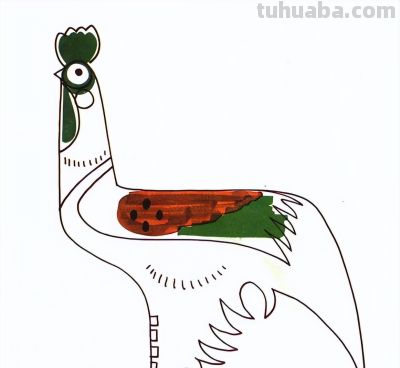 韩美林动物画法：怎样画鸡 - 图画吧TUHUABA