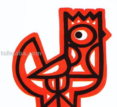 韩美林动物画法：怎样画鸡 - 图画吧TUHUABA