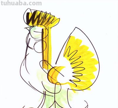 韩美林动物画法：怎样画鸡 - 图画吧TUHUABA