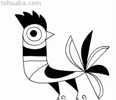 韩美林动物画法：怎样画鸡 - 图画吧TUHUABA
