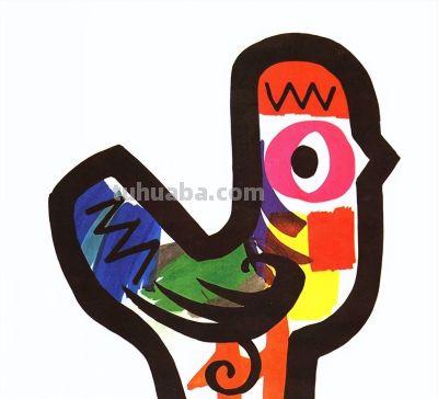 韩美林动物画法：怎样画鸡 - 图画吧TUHUABA