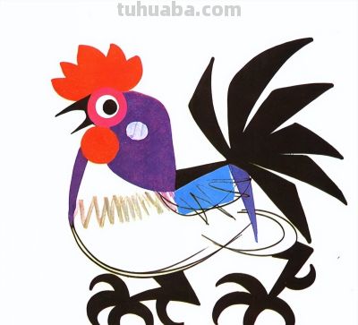 韩美林动物画法：怎样画鸡 - 图画吧TUHUABA
