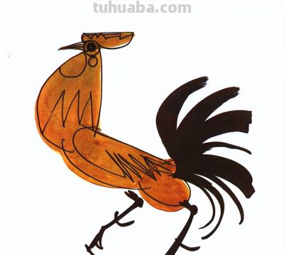韩美林动物画法：怎样画鸡 - 图画吧TUHUABA