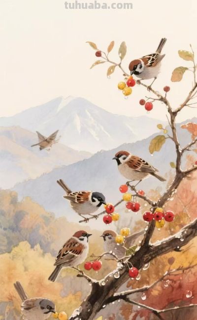水彩画插图｜秋之韵 - 图画吧TUHUABA