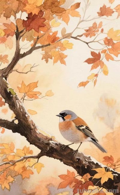 水彩画插图｜秋之韵 - 图画吧TUHUABA