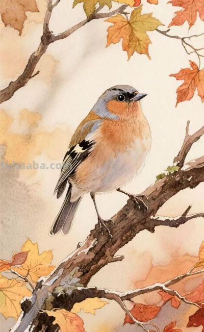 水彩画插图｜秋之韵 - 图画吧TUHUABA