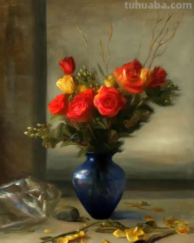 静美生辉｜当代女画家朱丽叶·阿里斯蒂德斯古典静物花卉油画欣赏 ​ - 图画吧TUHUABA