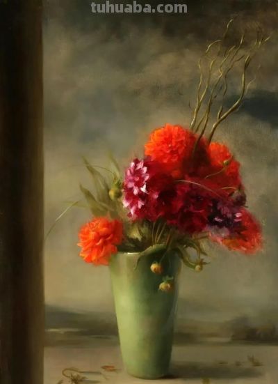 静美生辉｜当代女画家朱丽叶·阿里斯蒂德斯古典静物花卉油画欣赏 ​ - 图画吧TUHUABA
