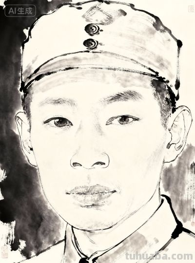 中国水墨画人物速写素材 - 图画吧TUHUABA