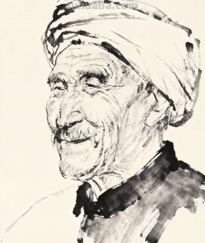 中国水墨画人物速写素材 - 图画吧TUHUABA