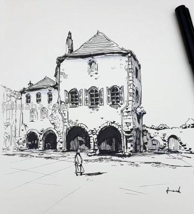 简单直观的速写建筑风景,效果满分! - 简单直观的速写建筑风景,效果满分! - 图画吧TUHUABA