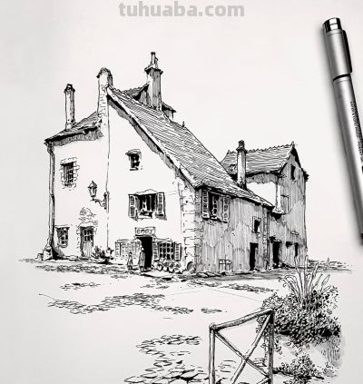 简单直观的速写建筑风景,效果满分! - 简单直观的速写建筑风景,效果满分! - 图画吧TUHUABA