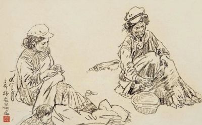 中国美术学院教授顾生岳速写作品欣赏~ - 图画吧TUHUABA